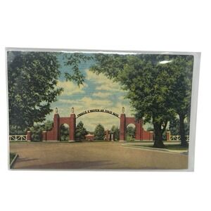 Francis W Warren Air Force Base‎ Entrance Wyoming Sanborn Vintage Linen Postcard